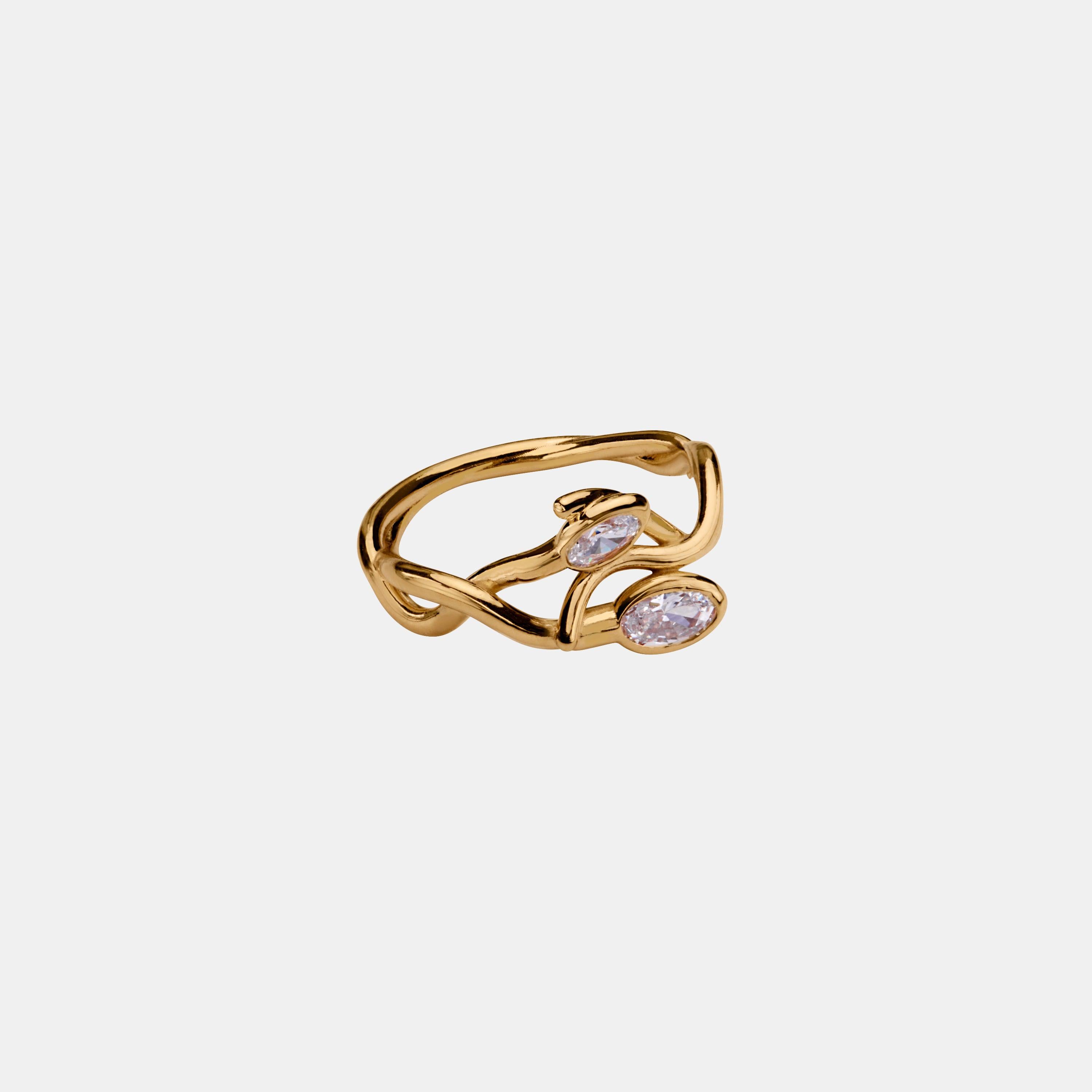 Buy Mia By Tanishq Mia Icicles Gold Shimme Orbit Adjustable Ring Online At  Best Price @ Tata CLiQ